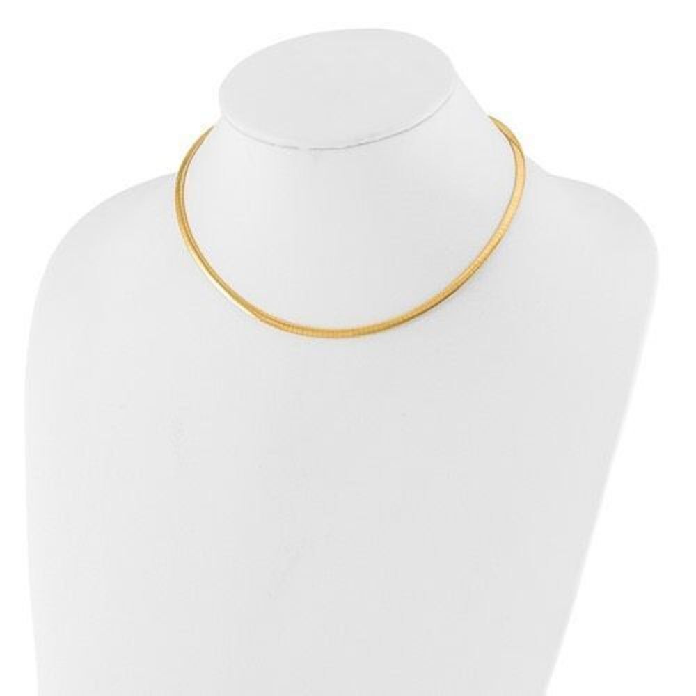 Leslie's 14K Italian Gold 3mm wide Two-tone Reversible Omega Necklace, 18 inches
